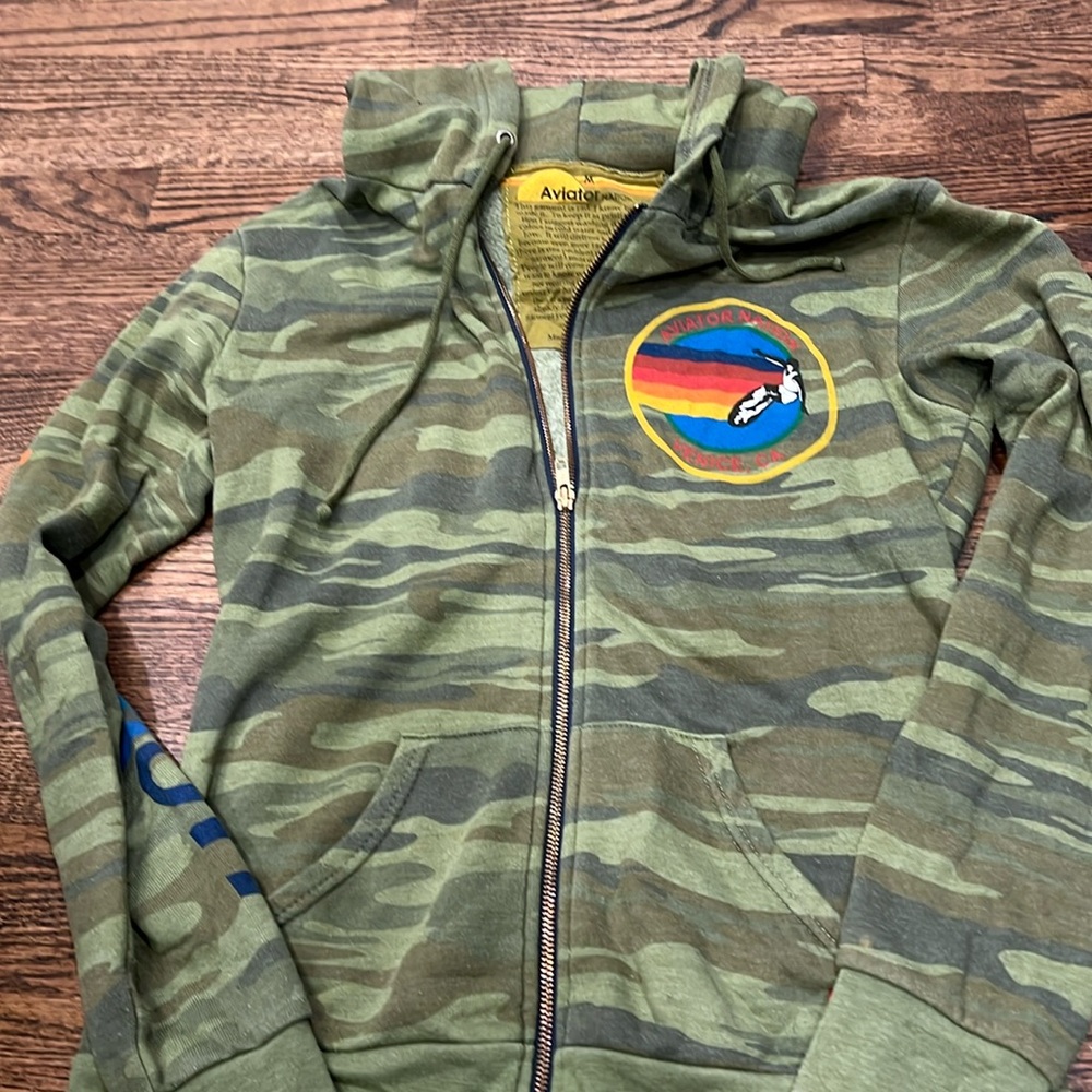 Camo zip up hoodie
